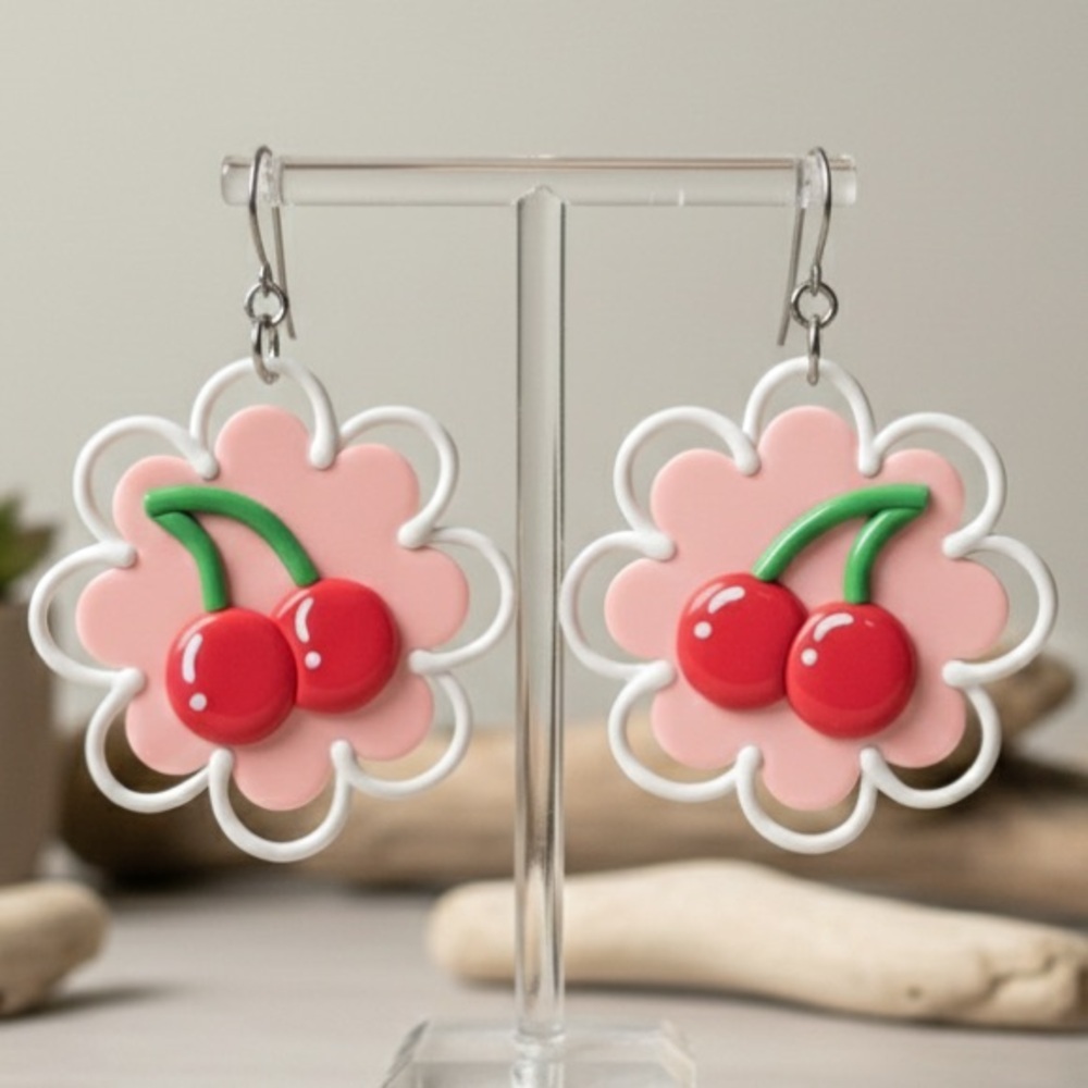 Cherry Blossom - Handmade Earrings - Valentine’s Day